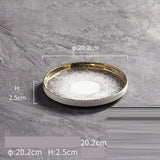 Yeknu  Creative Gradual Starry Sky Plates, Light Luxury Ceramic European Home Restaurant Kitchen Supplies Steak Western Food Plate, 1Pc