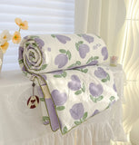 Yeknu Washed Double Gauze Spring Summer Quilt Queen Grade A Lightweight Comforter Soya Fibre Filling Soft Breathable Summer Blanket