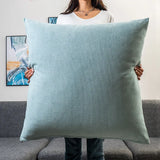 Yeknu  Large Square Pillowcase Coffee Sofa Back Huge Cushion Cover Washable Living Room Bedroom Pillow Cases Solid Color 60/70/80CM