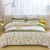 Yeknu  Single duvet cover Printed red quilt cover Thickened plant-cashmere cartoon multicolored bed cover 220x240 double bedding