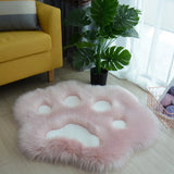 Yeknu  Lovely Cat Paw Pattern Soft Plush Carpet Home  Rugs and Carpets for Home Living Room