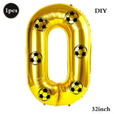 Yeknu  Soccer Birthday Party Decoration Multi Color Number 7 Balloon 32Inch 1 2 3 4 5 6 7 8 9 Digit Football Balloon Large Figure Golob