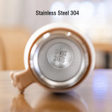 Yeknu  220ml Mini Wood Lid Stainless Steel 304 Thermal Flask Fashion Portable Pocket Coffee Tea Thermal Water Bottle Tumbler