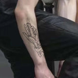 Yeknu  Lasting 15 days temporary tattoo sticker waterproof non-reflective candle hand pattern sticker body art fake tattoo on boy's arm