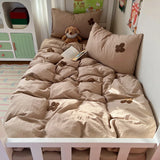 2025 New Class A Cartoon Pure Cotton Four-Piece Set Student Small Fresh Dormitory Quilt Cover Bed Sheet Three-Piece Set