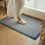 Yeknu  Long Tufting Loop Weave Bedroom Rug Black White Carpet Doormat Bedside Mat Floor Non Slip Foot Tidy Pad Aesthetic Home Decor