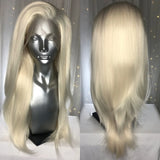 Yeknu  Long Wavy Dark Brown Synthetic Lace Front Wigs for Women Free Part Layered Cut Natural Wave Brunette Colored 13X4 Wigs Daily Use