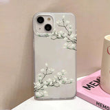Yeknu  Flower Clear Phone Case For iPhone 16 Pro Case iPhone 13 15 17 11 12 14 Pro Max Plus 12 13 Mini Shockproof Silicone Soft Cover