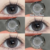 Yeknu  2PCS New Gray Prescription Contact Lenses Fashion Pupils Cosmetics Eye Color Lenses Myopia Colored Contact Lenses Brown