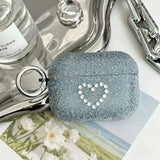 Yeknu  Cute heart-shaped diamond earphone protective case, simple, convenient and easy to carry