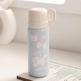 Yeknu  500ml Fashion Cartoon Stainless Steel 316 Vacuum Flask With Straw Portable Girl Student Thermos Mug Travel Tumbler