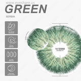 Yeknu Serbia Green 14.5mm 1 Pair | 1 Year