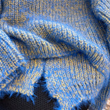 Yeknu  Women's Blue Knit Pullover Loose Japanese Sweater Long Sleeves Oversize Cashmere Sweaters 90s Vintage Y2k 2000s Clothes Autumn
