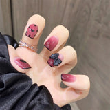 Yeknu  24Pcs Nude Pink False Nail Short Round Style Girl Nail Art Patch Stick on Finger Fake Nail Nude Color Warm Summer false nail