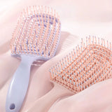 Yeknu  Pink Hair Scalp Massage Combs Hair Brush Anti-static Wet Dry Curly Detangler Hairbrush Salon Hair Styling Tool for Women Men New