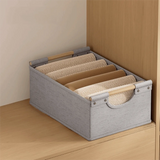 Yeknu  Foldable Fabric Storage Bin Stackable Thicken Clothes Storage Box Wood Handle Washable Closet Storage Container Drawers