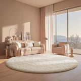 Yeknu  Round Rugs 6Ft Ivory Circle Area Rug Aesthetic Room Decor for Living Room Bedroom Nursery Fluffy Fuzzy Plush Soft Shaggy Cream