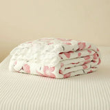 Yeknu  Bamboo fiber Puff blanket Jacquard bed plaid Stitch bed linen Antibacterial summer Blankets and bedspreads Home and decoration