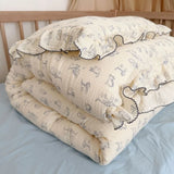 Yeknu INS Princess Ruffle Edge Gauze 100% Cotton Pillow Case Breathable Duvet Cover Without Filler 3PCS Floral Home Bedding Set