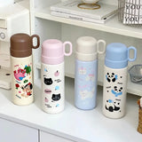 Yeknu  500ml Fashion Cartoon Stainless Steel 316 Vacuum Flask With Straw Portable Girl Student Thermos Mug Travel Tumbler