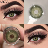 Yeknu  Color Contact Lenses For Eye Cosmetic Black Lens Makeup Beauty Green Eyes Contact Natural Brown Contact Eyes Makeup