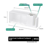 Yeknu  Bathroom Shelves Wall Mount Toothbrush Toothpaste Holder Suction Cup Storage Rack Toiletries Organizer Bathroom Accessories