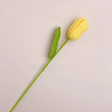 Yeknu  Tulip Artificial Flowers Handmade Crocheted Bouquet Eternal Flowers Birthday Gift for Girlfriend Living Room Decor Faux Fur F...