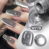 Yeknu  Gold Reflective Moonlight Gel Nail Polish Cat Magnetic Aurora Spar Glitter Semi-Permanant Varnish Nail Art Magnetic