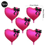 Yeknu  Heart-shaped Foil Balloon with Bow for Women Birthday Party Weddings Baby Shows Valentine's Day Anniversary Photograph  Decor