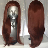 Yeknu  Long Wavy Dark Brown Synthetic Lace Front Wigs for Women Free Part Layered Cut Natural Wave Brunette Colored 13X4 Wigs Daily Use