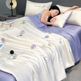 Yeknu  new washed ice silk summer quilt four-piece air conditioner quilt four-piece summer cool ice silk summer quilt