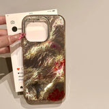 Yeknu  INS Korean Style Golden Python Phone Case For iPhone 16 Pro Max 15 14 Plus 13 12 11 XS X XR 7 8 SE Clear Bumper Cover