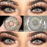 Yeknu  2pcs Colored Contacts Lenses for Eyes Fashion Blue Contact Lens Brown Lenses Gray Pupils Yearly Cosmetic Green Contacts