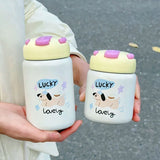 Yeknu  260ml/360ml Cute Stainless Steel 316 Thermal Flask With Straw Leak-Proof Mini Fashion Student Kids Thermal Bottle Travel Tumbler
