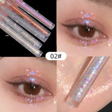 Yeknu  1pc Liquid Eyeshadow Super Shine Pink Pearlescent Glitter Eyeliner Long Lasting Waterproof Eye Shadow Glitter Party Eye Makeup