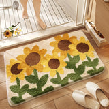 Yeknu  Thiened Anti-Slip Batoom Mat Kitchen Door Entrance Rug Water Absorbent Suower Design Home Decorative Floor Mat
