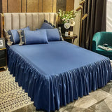 Yeknu  Lace edge bed skirt bed cover matte four piece set, 1.5m 1.8m European style thickened version