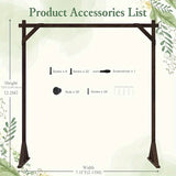 Yeknu  7.2ft Wooden Wedding Arch Bracket, Square Wooden Arch Bohemian Decoration, Wedding Party Christmas and Halloween Decoration