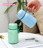 Yeknu  280ml Fashion Mini Stainless Steel 316 Thermal Flask With Silicone Rope Portable Cute Pocket Coffee Tea Thermal Bottle Tumbler