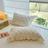 Yeknu  New Skin-Friendly Washed Cotton Lace Single Pillowcase Household Pair Single Pillowcase No Pillow Filler