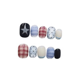 Yeknu  10pcs Handmade Press on Nails Sweet Cool y2k Short Cute Fake Nail Tips Wearable Reusable Ins Simple Korean Style False Nails