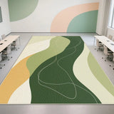 Yeknu  Modern Abstract Art Geometric Curve Rugs Morandi Colour Block Simple Premium Non Slip Wearable Rugs Home Decoration