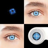 Yeknu  2pcs Halloween Colorful Contact Lenses Anime Cosplay Eye Lenses multicolored lenses Lenses White Black Red Lenses