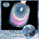 Yeknu  10ml Super Shining Reflective Cat Magnetic Gel Ultra Shine Glitter Red Silver Soak Off UV LED Gel Nail Art Varnish