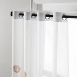 Yeknu  2 Panels Sheer Curtains Embroidered Window Tulle for Living Room Bedroom Drape Rod Pocket Voile Sheer Curtain Gauze Home Decor