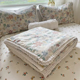 Yeknu  Pure Cotton Summer Cooling Duvet 1-Piece Lace Soybean Fiber Airable Cover