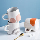 Yeknu  1pc Creative Ceramic 320ml Mug Stainless Steel Spoon With Wooden Lid Home Tea Room Study Office Supplies Gift Milk Coffee Cup