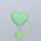 Yeknu  1PC Silicone Heart Straw Covers Reusable Star Straw Toppers Drinking Caps Straws Stopper for Stanley 10mm Tumbler Accessories
