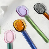 Yeknu  Long handled Scoop Glass Spoon Dessert Spoon Teaspoon high Borosilicate  Spoon Coffee Tableware Gift Tea Spoons for Ice Cream