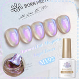 Yeknu  10ml Super Shining Reflective Cat Magnetic Gel Ultra Shine Glitter Red Silver Soak Off UV LED Gel Nail Art Varnish